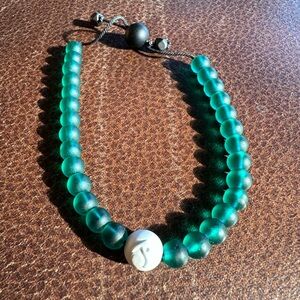 LOKI Glass Beaded Bracelet- Dark Green